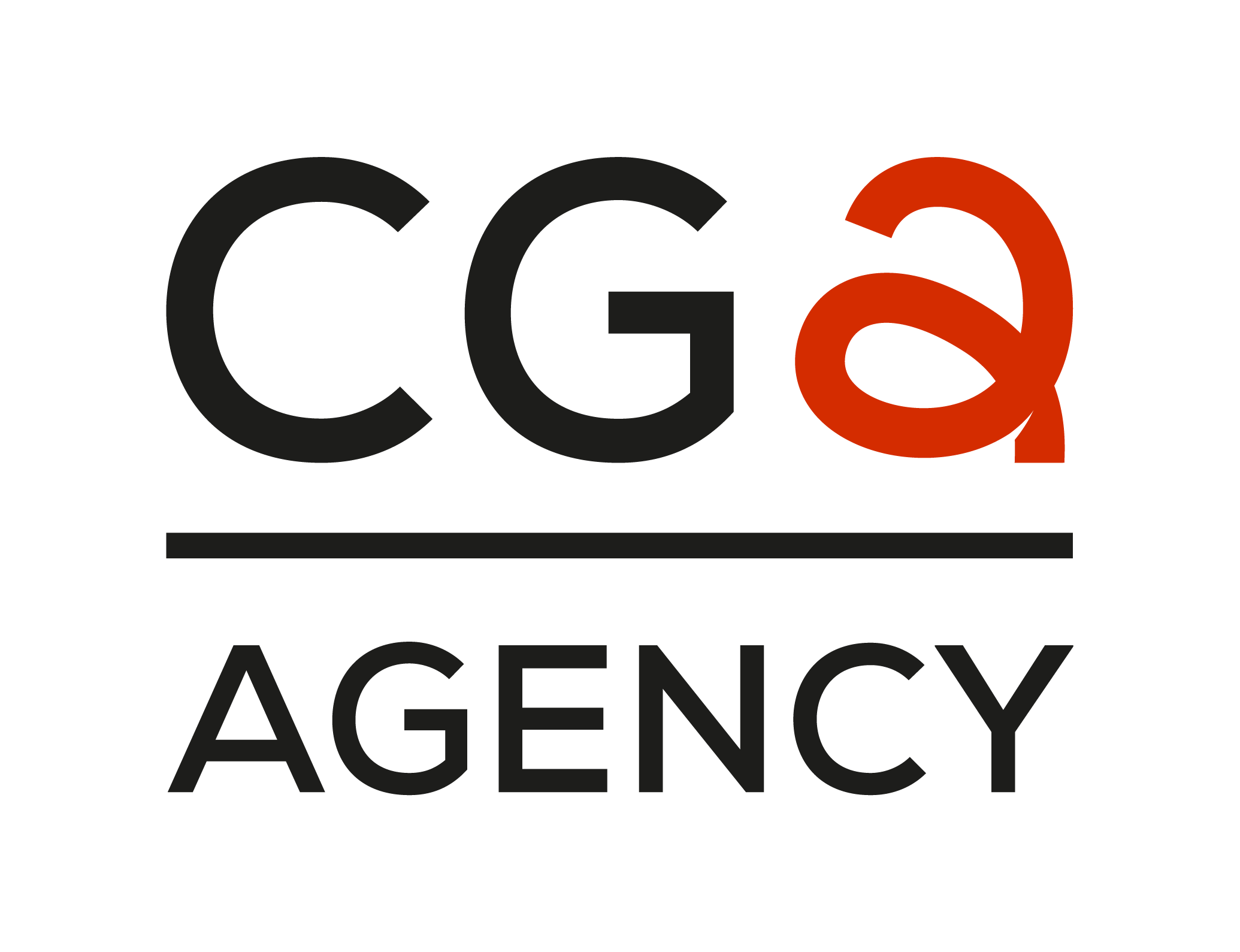 Logo CGA Agency noir et rouge